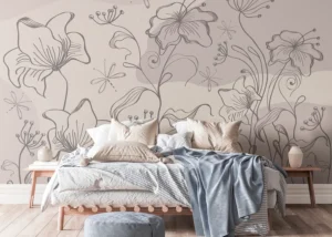 Wall Mural Abstract Dim Botanical Flow, Premium Non-woven Wallpaper, 375 x 270 cm, FT5P 352273 - Image 3
