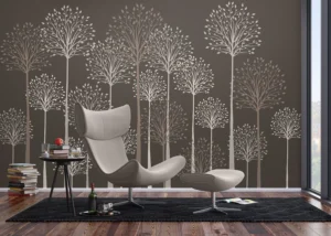 Fototapeta Šedé Vysoké Stromy | Vliesová fototapeta na zed' | 375 x 270 cm | FT5P 352275 - Obrázek 3