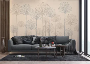 Wall Mural Tall Trees on Beige, 375 x 270 cm, FT5P 352277 - Obrázek 3