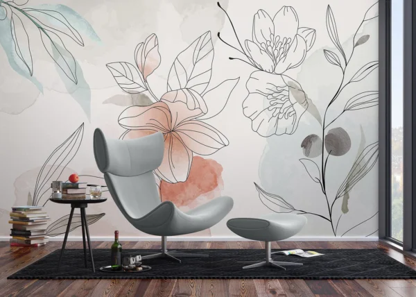 Wall Mural Aquarelle Petals, 375 x 270 cm, FT5P 352279