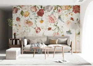 Wall Mural Painterly Garden, Premium Non-woven Wallpaper, 375 x 270 cm, FT5P 352287
