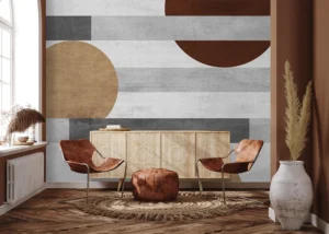 Wall Mural Modern Geometric Art, Premium Non-woven Wallpaper, 375 x 270 cm, FT5P 352335 - Image 4