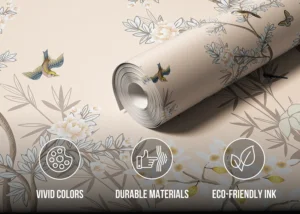 Fototapeta Ptáci Ve Stylu Chinoiserie | Vliesová fototapeta na zed' | 375 x 270 cm | FT5P 352365 - Obrázek 3