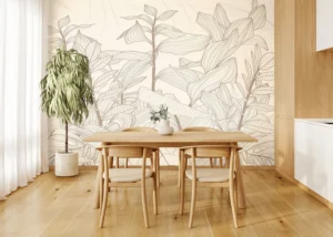 Wall Mural Seamless Tropical Lines, Premium Non-woven Wallpaper, 375 x 270 cm, FT5P 352367
