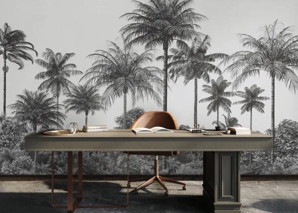 Wall Mural Palm Noir, Premium Non-woven Wallpaper, 375 x 270 cm, FT5P 352391