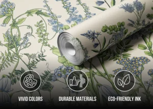 Wall Mural Vetch Flowers on Beige, Premium Non-woven Wallpaper, 375 x 270 cm, FT5P 352411 - Image 5