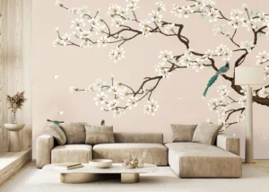 Wall Mural Coffee Chinoiseri, Premium Non-woven Wallpaper, 375 x 270 cm, FT5P 352467