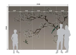 Fototapeta Kávové Chinoiserie | Vliesová fototapeta na zed' | 375 x 270 cm, FT5P 352467 - Obrázek 5