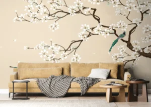 Wall Mural Beige Chinoiseri, Premium Non-woven Wallpaper, 375 x 270 cm, FT5P 352469 - Image 3