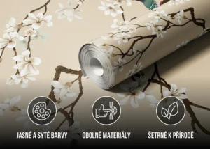 Wall Mural Beige Chinoiseri, Premium Non-woven Wallpaper, 375 x 270 cm, FT5P 352469 - Image 4