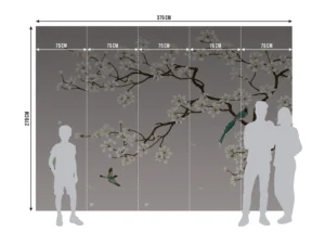 Fototapeta Šedé Chinoiserie | Vliesová fototapeta na zed' | 375 x 270 cm, FT5P 352471 - Obrázek 5