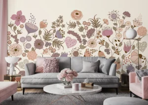 Wall Mural Vintage Blooming Garden, Premium Non-woven Wallpaper, 375 x 270 cm, FT5P 352483