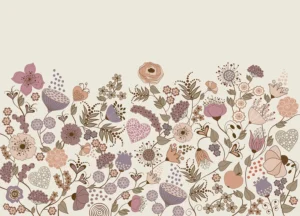 Wall Mural Vintage Blooming Garden, Premium Non-woven Wallpaper, 375 x 270 cm, FT5P 352483 - Image 2