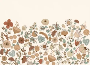 Wall Mural Beige Blooming Garden, Premium Non-woven Wallpaper, 375 x 270 cm, FT5P 352485 - Image 2