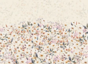 Wall Mural Beige Daisy Bloom, Premium Non-woven Wallpaper, 375 x 270 cm, FT5P 352491 - Image 2