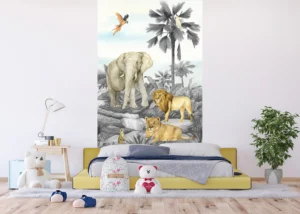 Dětská vliesová fototapeta na zed' Zvířata Divočiny | 150 x 270 cm | FTD2P 5605 - Obrázek 3