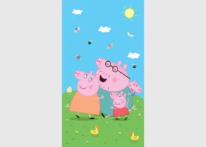 Dětská vliesová fototapeta na zed' Prasátko Peppa s Rodinou | 150 x 270 cm | FTD2P 5615 - Obrázek 2