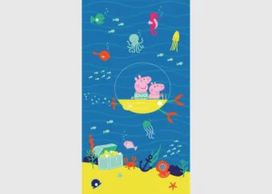 Dětská vliesová fototapeta na zed' Prasátko Peppa Podvodní Dobrodružství | 150 x 270 cm | FTD2P 5617 - Obrázek 2