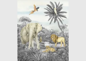 Wall Mural Jungle B/W, 225 x 270 cm, FTD3P 5159 - Obrázek 2