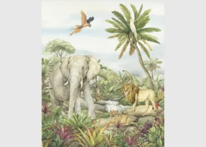 Dětská vliesová fototapeta na zed' Zvířata Divočiny | 225 x 270 cm | FTD3P 5161 - Obrázek 2