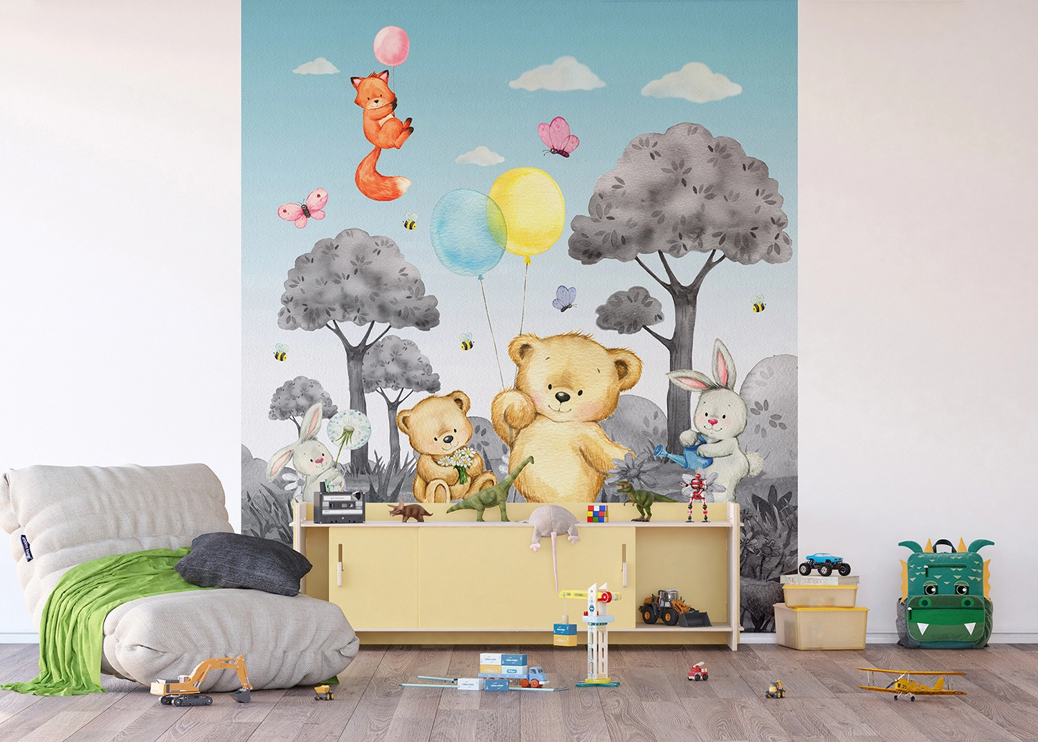 FTD3P_5163_005_TEDDY_BW_INTERIOR-1.webp Wall Mural Cute Bear B/W, 225 x 270 cm, FTD3P 5163