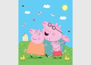 Dětská vliesová fototapeta na zed' Prasátko Peppa s Rodinou | 225 x 270 cm | FTD3P 5169 - Obrázek 2