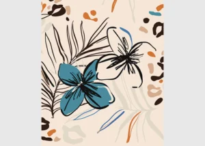 Wall Mural Graphical Florals, 225 x 270 cm, FT3P 5915 - Obrázek 2