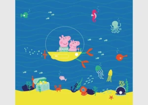 Fototapeta na zed' Prasátko Peppa pod hladinou | 300 x 270 cm | DTD4P 5099 - Obrázek 2