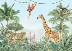 Wall Mural Blue Skyes Jungle, Premium Non-woven Wallpaper, 375 x 270 cm, FTD5P 352475 - Image 2