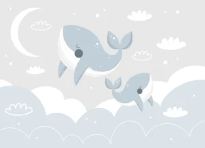 Wall Mural Skyward Whales, Premium Non-woven Wallpaper, 375 x 270 cm, FTD5P 352065 - Image 2