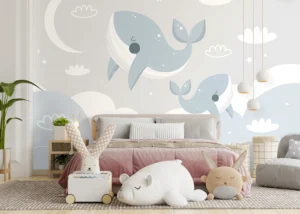 Wall Mural Skyward Whales, Premium Non-woven Wallpaper, 375 x 270 cm, FTD5P 352065 - Image 3