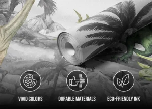 Wall Mural Faded Dino World, Premium Non-woven Wallpaper, 375 x 270 cm, FTD5P 352181 - Image 5