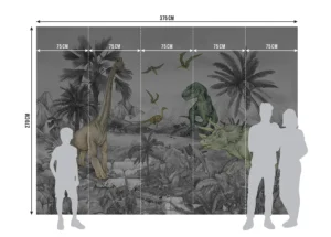 Wall Mural Faded Dino World, Premium Non-woven Wallpaper, 375 x 270 cm, FTD5P 352181 - Image 6