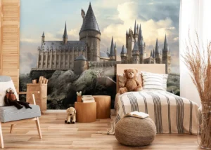 Wall Mural Harry Potter Hogwarts View, Premium Non-woven Wallpaper, 375 x 270 cm, FTD5P 352185