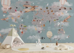 Wall Mural Kids' Aeromap, Premium Non-woven Wallpaper, 375 x 270 cm, FTD5P 352241 - Image 4
