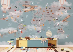 Wall Mural Kids' Aeromap, Premium Non-woven Wallpaper, 375 x 270 cm, FTD5P 352241 - Image 3