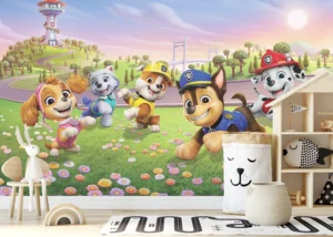 Wall Mural Paw Patrol Pups on the Flower Field, Premium Non-woven Wallpaper, 375 x 270 cm, FTD5P 352283 - Image 4
