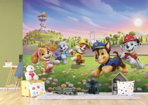 Wall Mural Paw Patrol Pups on the Flower Field, 375 x 270 cm, FTD5P 352283 - Image 3