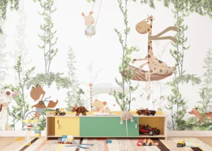 Wall Mural Jungle Friends Gathering, Premium Non-woven Wallpaper, 375 x 270 cm, FTD5P 352347 - Image 3
