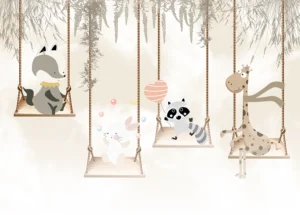 Dětská fototapeta Lesní Houpačky | Vliesová fototapeta na zed' | 375 x 270 cm | FTD5P 352353 - Obrázek 2