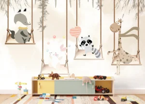 Wall Mural Forest Swings, Premium Non-woven Wallpaper, 375 x 270 cm, FTD5P 352353 - Image 3