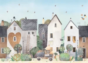 Wall Mural Lovely Neighborhood, Premium Non-woven Wallpaper, 375 x 270 cm, FTD5P 352371 - Image 2