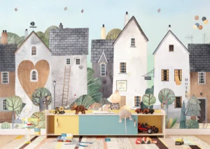 Wall Mural Lovely Neighborhood, Premium Non-woven Wallpaper, 375 x 270 cm, FTD5P 352371 - Image 4