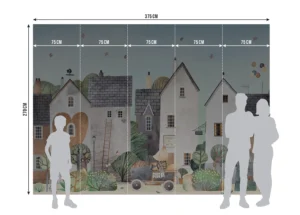Wall Mural Lovely Neighborhood, Premium Non-woven Wallpaper, 375 x 270 cm, FTD5P 352371 - Image 6