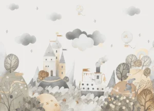 Dětská fototapeta Akvarelová Snová Lesní Krajina | Vliesová fototapeta na zed' | 375 x 270 cm | FTD5P 352393 - Obrázek 2