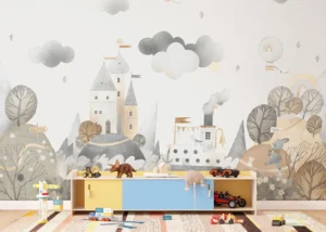 Dětská fototapeta Akvarelová Snová Lesní Krajina | Vliesová fototapeta na zed' | 375 x 270 cm | FTD5P 352393 - Obrázek 4