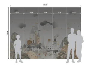 Dětská fototapeta Akvarelová Snová Lesní Krajina | Vliesová fototapeta na zed' | 375 x 270 cm | FTD5P 352393 - Obrázek 6