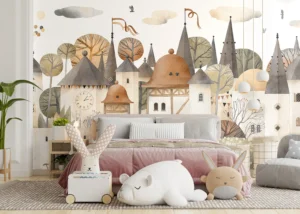 Wall Mural Watercolor City | Premium Non-Woven Wallpaper | 375 x 270 cm | FTD5P352395 - Image 4