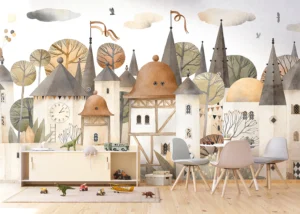 Wall Mural Watercolor City | Premium Non-Woven Wallpaper | 375 x 270 cm | FTD5P352395 - Image 3