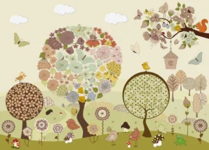 Dětská fototapeta Květinový Strom | Vliesová fototapeta na zed' | 375 x 270 cm | FTD5P 352397 - Obrázek 2